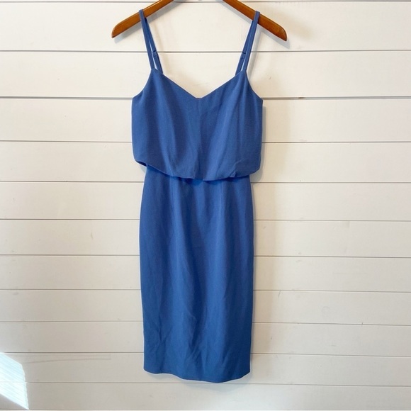 NWTs Dress The Population | Alondra Blouson Sheath Dress Blue Jay Size XXS - Picture 3 of 12